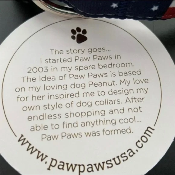 Dog Collar PAW PAWS "Flag" Size Large - Picture 3 of 5